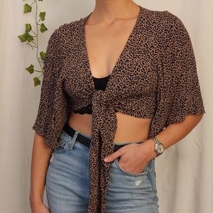 Cheetah print Tie Top